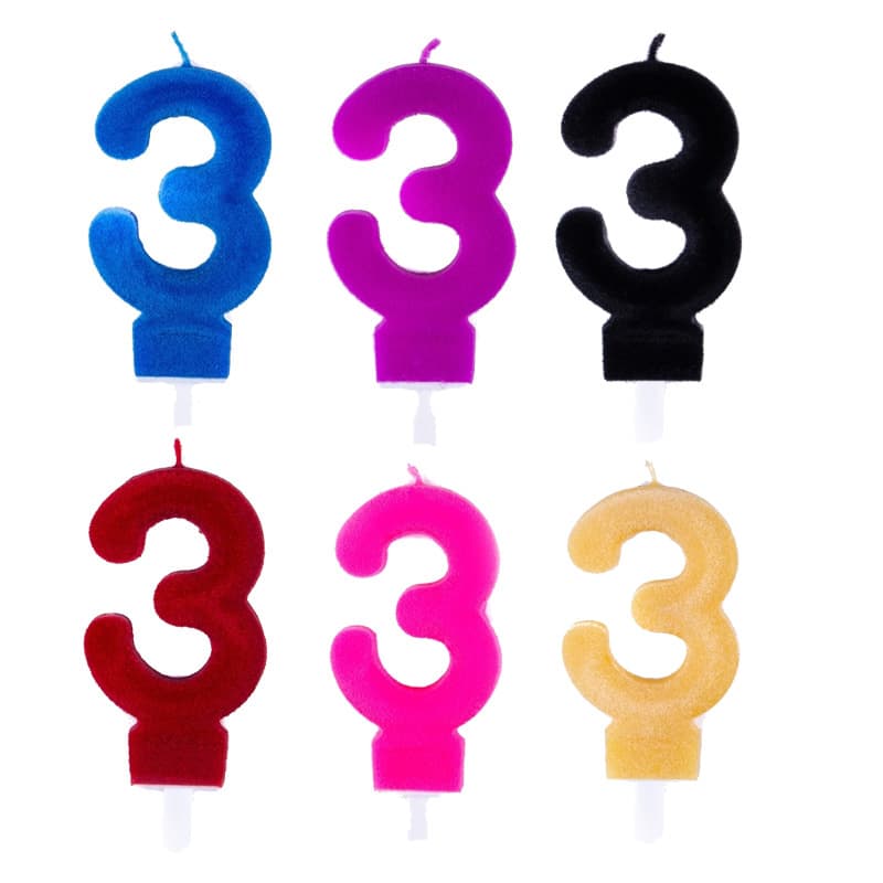 شمع عدد 3 اکلیلی