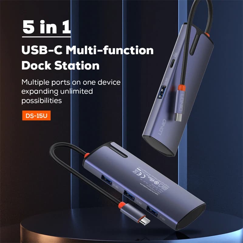 هاب USB-C پنج پورت LDNIO DS-15U — تصویر ۵