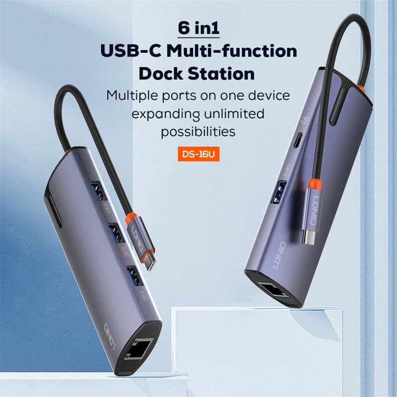 هاب USB-C شش پورت LDNIO DS-16U — تصویر ۸