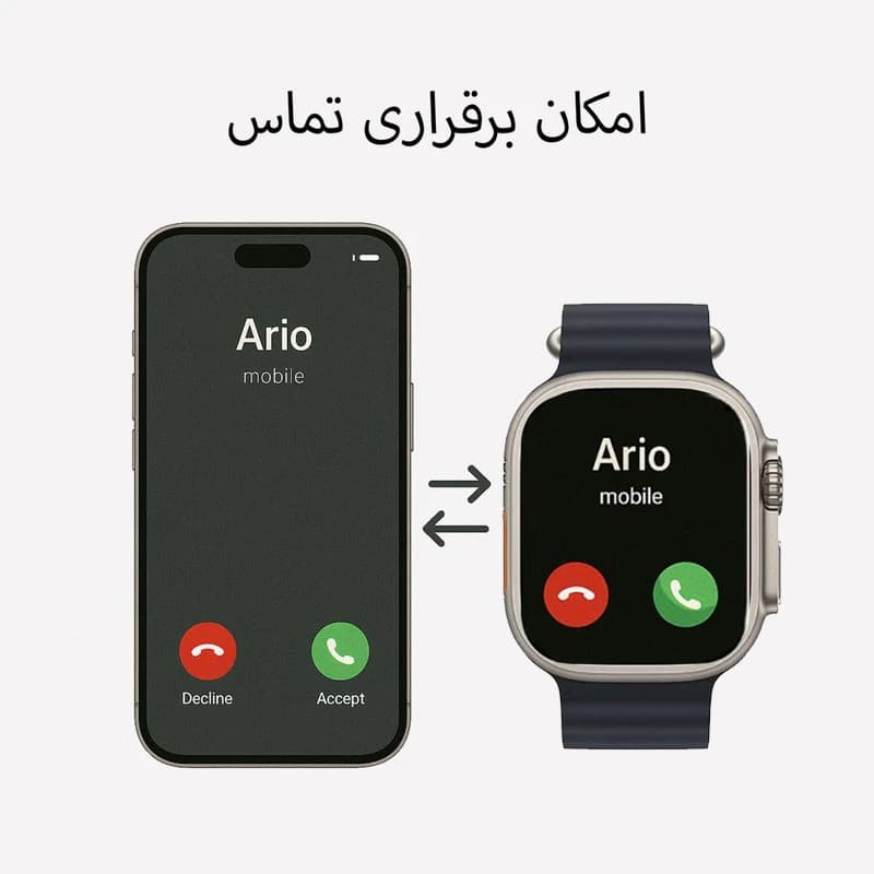 ساعت هوشمند 45 میلی متری مدل KW80 Ultra با بند سیلیکونی — تصویر ۸