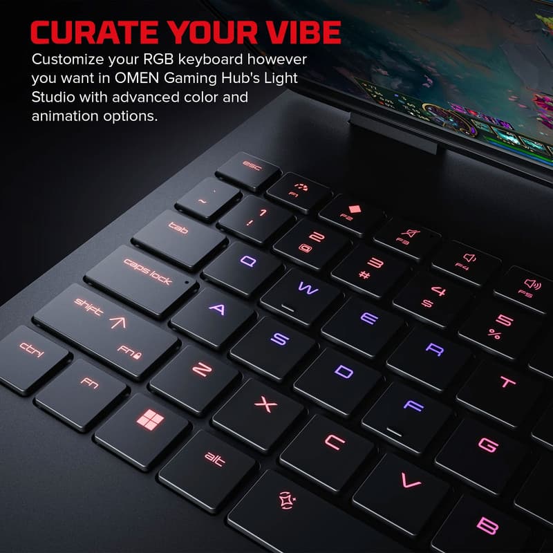 لپ تاپ 15.3 اینچی اچ‌ پی مدل HyperX OMEN 15-ga0004nw-Core i7 14650HX-RTX5060 8GB-32GB DDR5 5600MHz-1TB SSD-WQXGA 180Hz-W - کاستوم شده — تصویر ۷