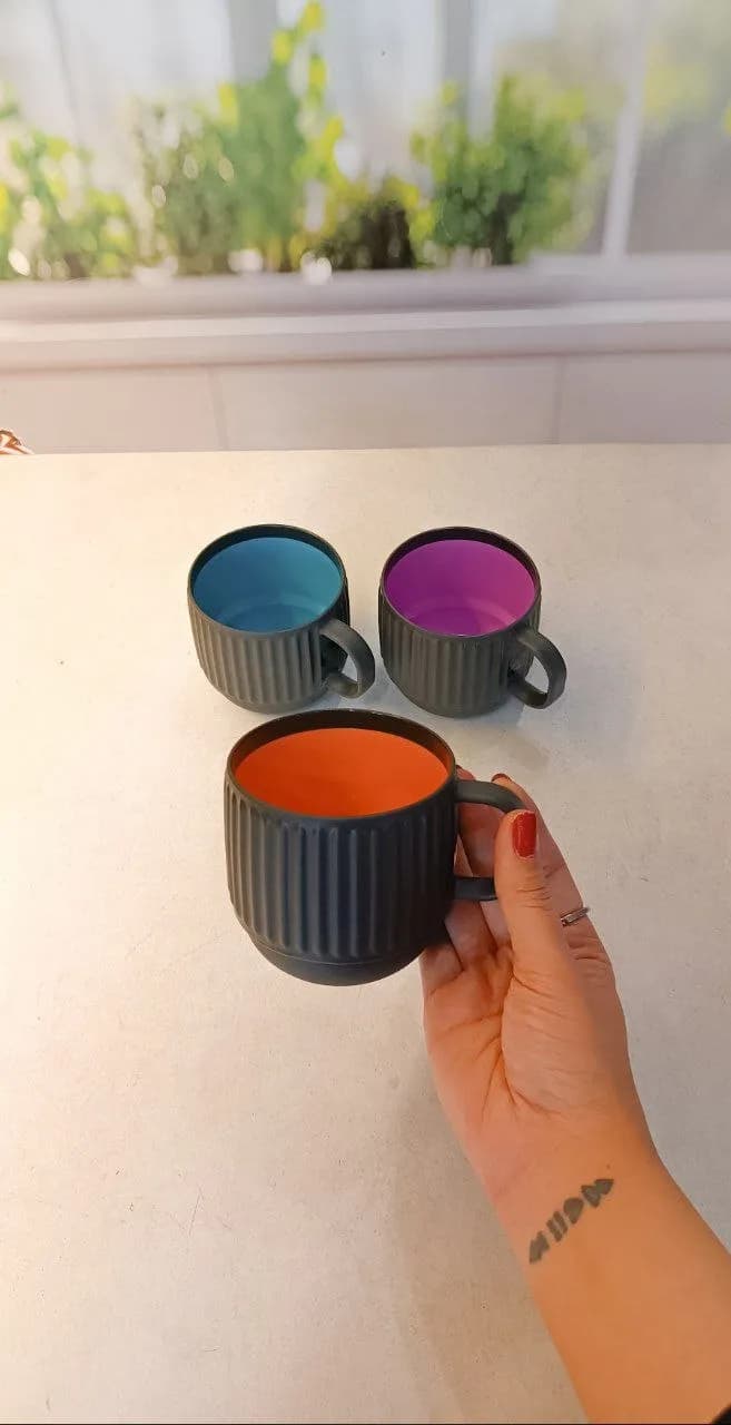 لیوان دورنگ شیار دار سایز 2 — تصویر ۲