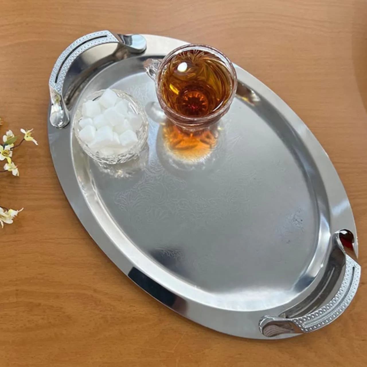 سینی استیل بیضی آهن ربا نگیر — تصویر ۲