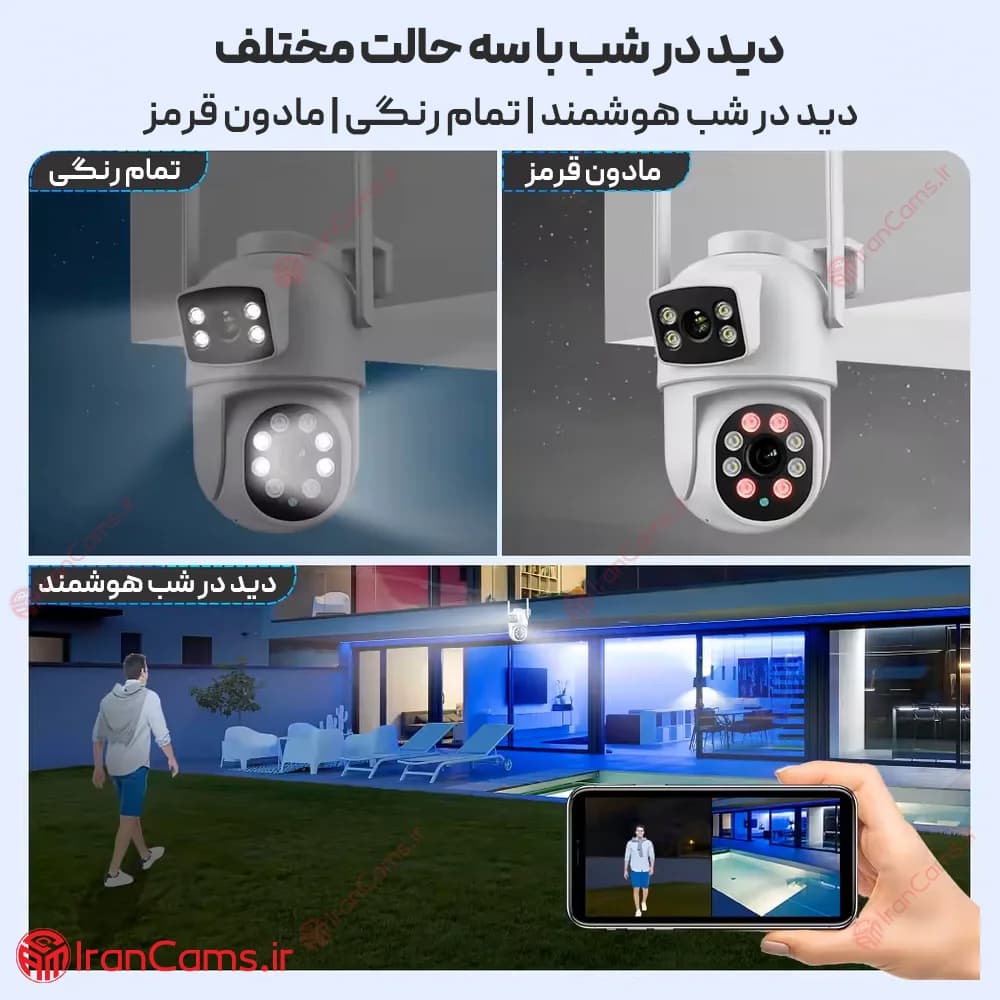دوربین سیم کارتی خورشیدی 2 لنز Tuya مدل Q02 — تصویر ۴