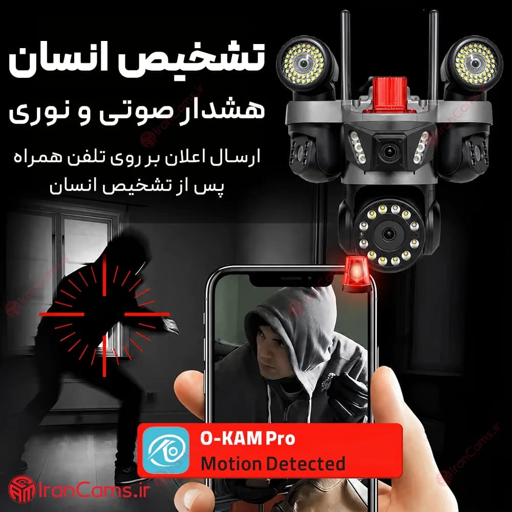 دوربین سیم کارتی 3 لنز 12 مگاپیکسل O-KAM PRO مدل AD-QQ881-WP — تصویر ۴