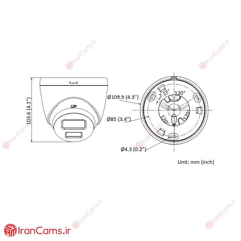 دوربین مداربسته IP دام 6 مگاپیکسل هایک ویژن DS-2CD1367G2-L — تصویر ۸