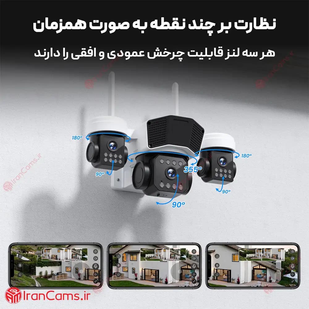 دوربین بی سیم سیمکارتی سه لنز 12 مگاپیکسل O-KAM Pro مدل L1-4G — تصویر ۴