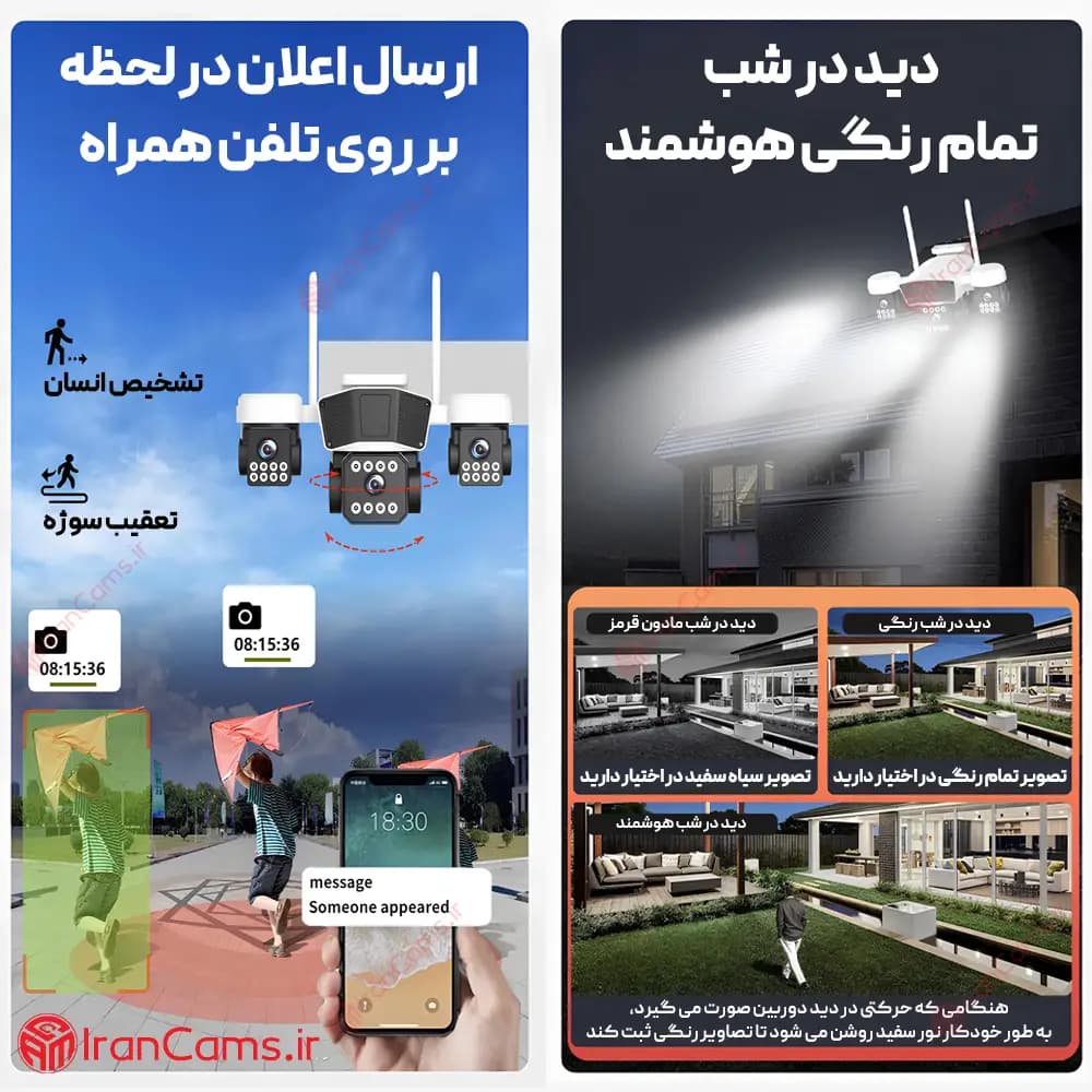 دوربین بی سیم خورشیدی سیمکارتی سه لنز O-KAM Pro مدل TL1 — تصویر ۶