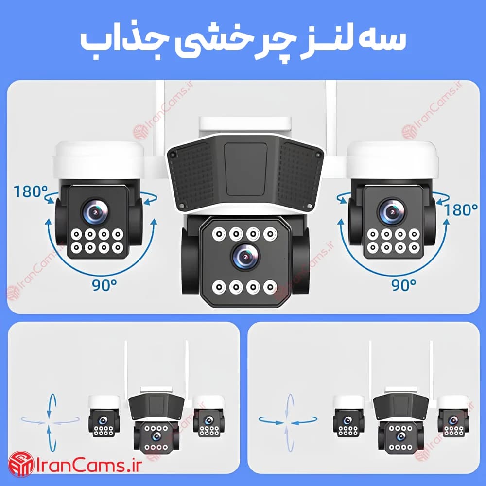 دوربین بی سیم خورشیدی سیمکارتی سه لنز O-KAM Pro مدل TL1 — تصویر ۴