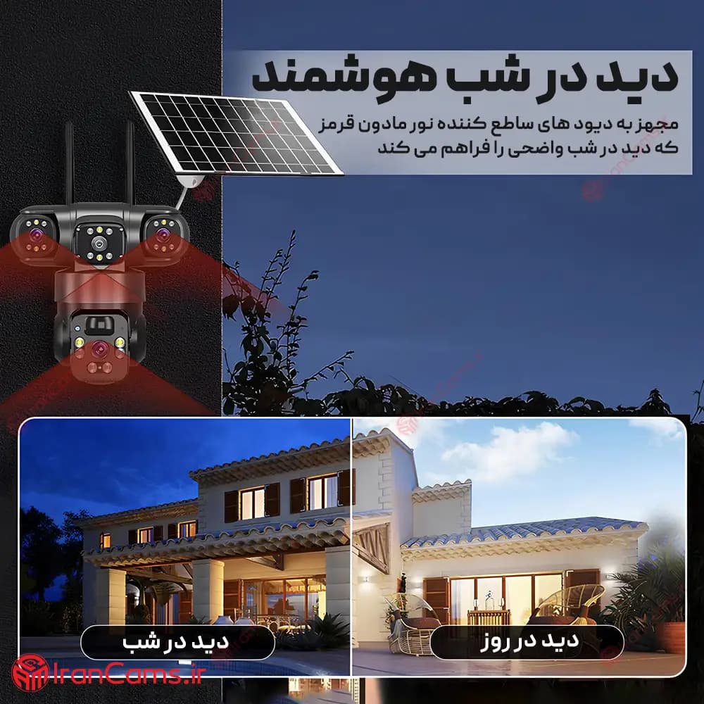 دوربین خورشیدی سیمکارتی 3 لنز 12 مگاپیکسل V380 PRO مدل SP15 — تصویر ۴