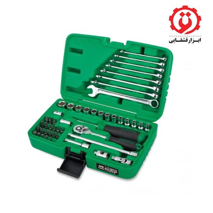 جعبه بکس 49 پارچه 1/4 اینچ و آچار 13-6 تاپ تول مدل GCAI4901