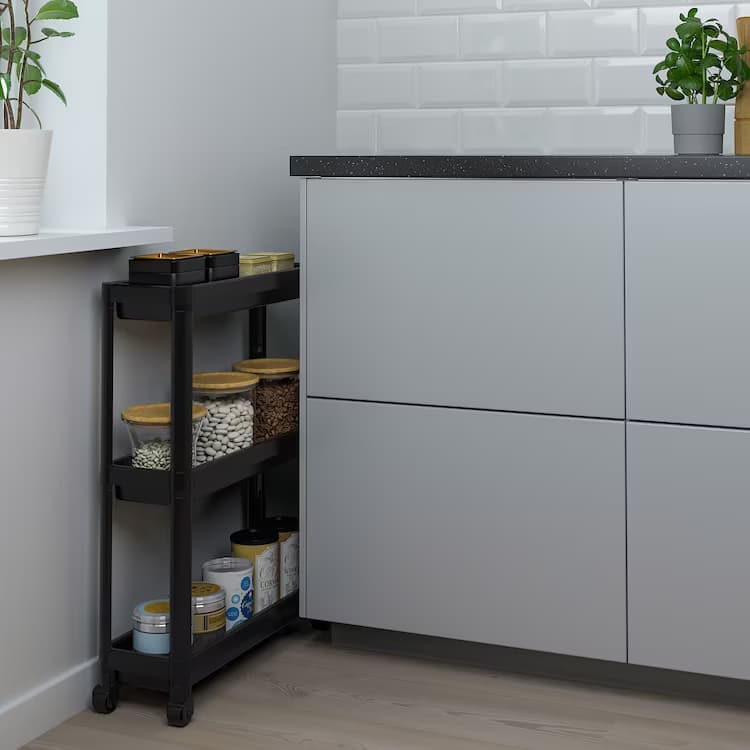 ترولی 3 طبقه مشکی ایکیا IKEA-VESKEN — تصویر ۴