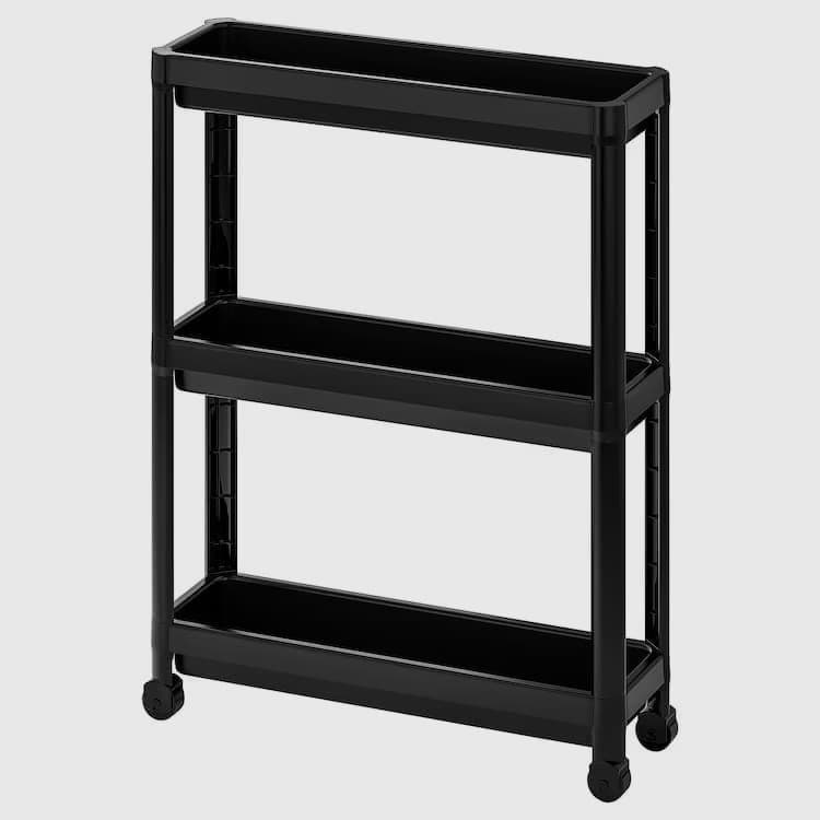ترولی 3 طبقه مشکی ایکیا IKEA-VESKEN
