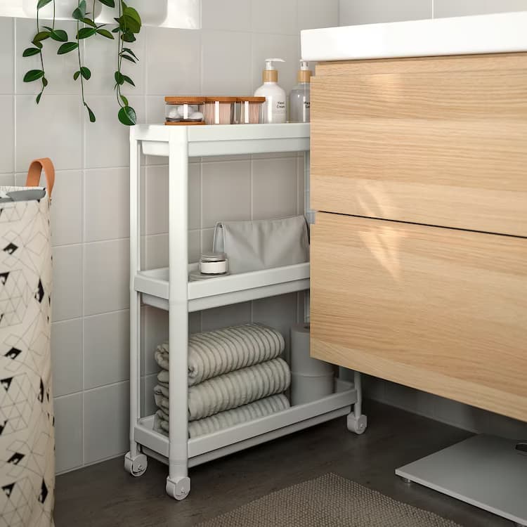 ترولی 3 طبقه سفید ایکیا IKEA-VESKEN — تصویر ۳