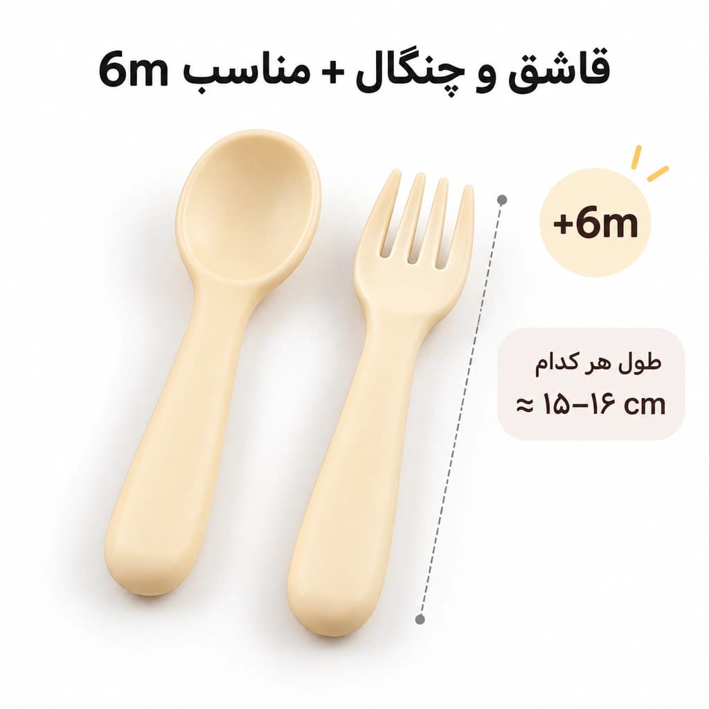 ‫سرویس غذاخوری سیلیکونی کودک ۶ تکه چیکو شبنم مدل Lummi طرح خرس — تصویر ۳