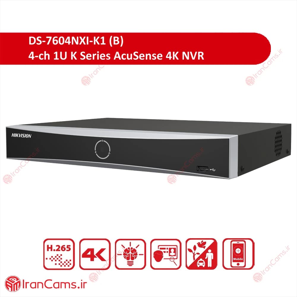 دستگاه NVR هایک ویژن 4 کانال DS-7604NXI-K1(B) — تصویر ۲