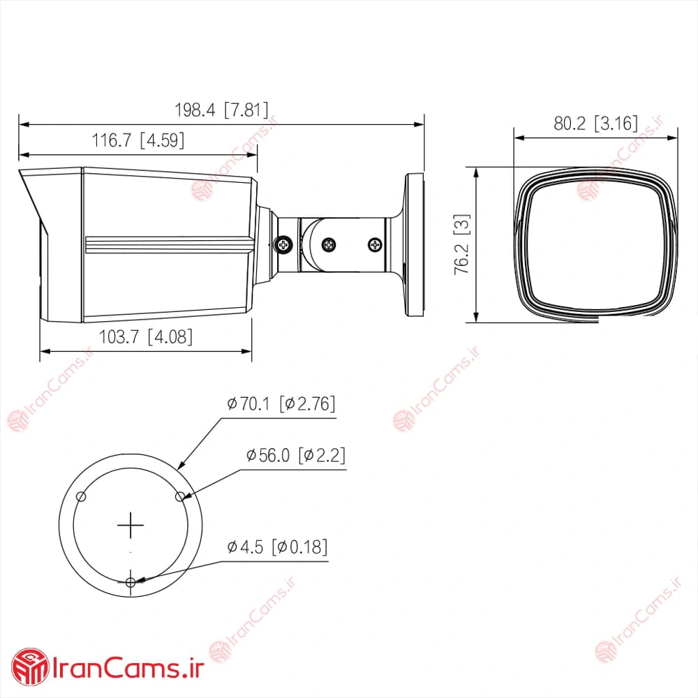 دوربین مداربسته بولت 8 مگاپیکسلی داهوا DH-HAC-HFW1809TLMP-A-LED — تصویر ۸