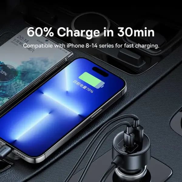 شارژر فندکی 4 پورت فست شارژ خودرو 30 وات بیسوس مدل Baseus BS-CG010 — تصویر ۸