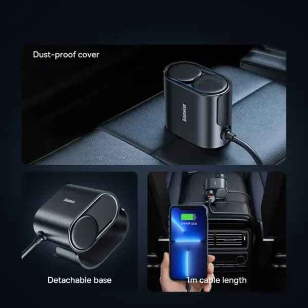 شارژر فندکی 4 پورت فست شارژ خودرو 30 وات بیسوس مدل Baseus BS-CG010 — تصویر ۵