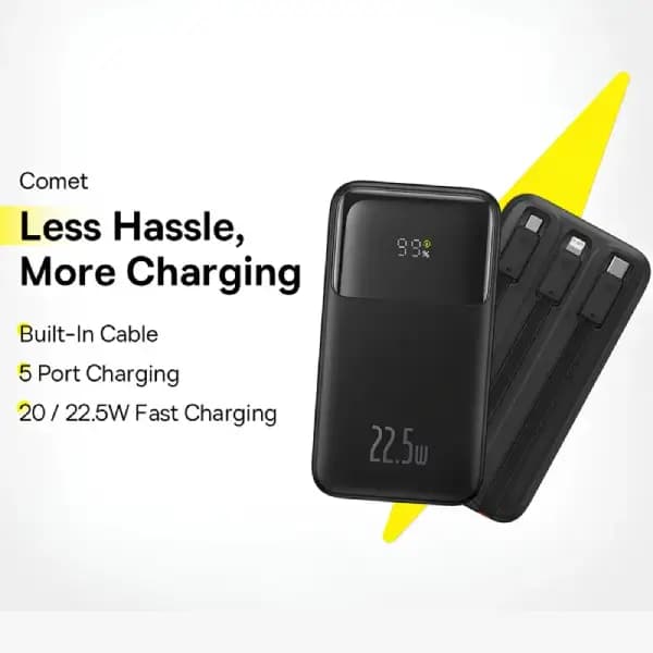 پاوربانک 10000 هزار 22.5 وات با کابل متصل بیسوس مدل Baseus PPMD2-20 — تصویر ۵