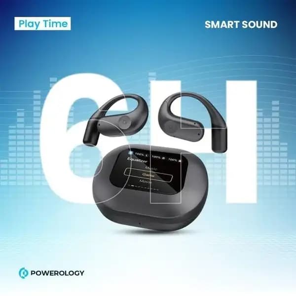 هدفون بی سیم نمایشگردار پاورولوژی مدل Powerology ENC TWS Air Conduction Earbuds PWLAU008 — تصویر ۶