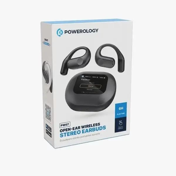 هدفون بی سیم نمایشگردار پاورولوژی مدل Powerology ENC TWS Air Conduction Earbuds PWLAU008 — تصویر ۷