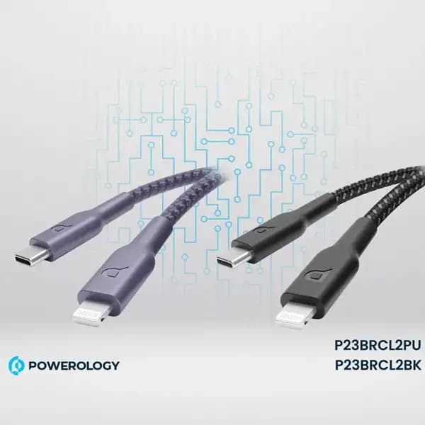 کابل 1.2 متر USB C به Lightning پاورولوژی Powerology Braided Type-C to Lightning Cable 1.2M P23BRCL12 — تصویر ۶