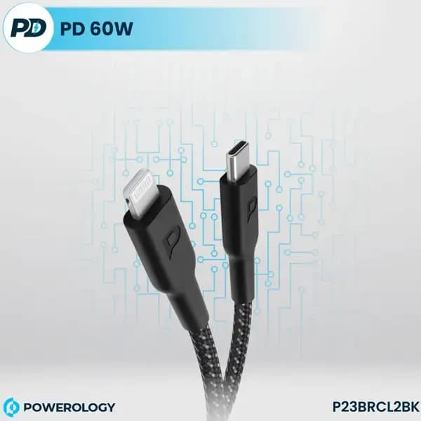 کابل 1.2 متر USB C به Lightning پاورولوژی Powerology Braided Type-C to Lightning Cable 1.2M P23BRCL12 — تصویر ۷