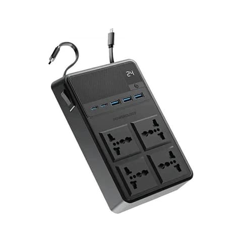 چند راهی و محافظ برق 2500W پاورولوژی مدل POWEROLOGY 4 AC POWER STRIP PWC029