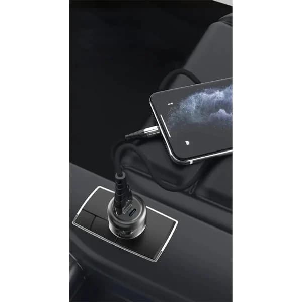 شارژر فندکی شفاف 35 وات پاورولوژی مدل Powerology 35W Transparent Car Charger A+C Port version PCCSR017 — تصویر ۵