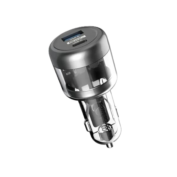 شارژر فندکی شفاف 35 وات پاورولوژی مدل Powerology 35W Transparent Car Charger A+C Port version PCCSR017 — تصویر ۳