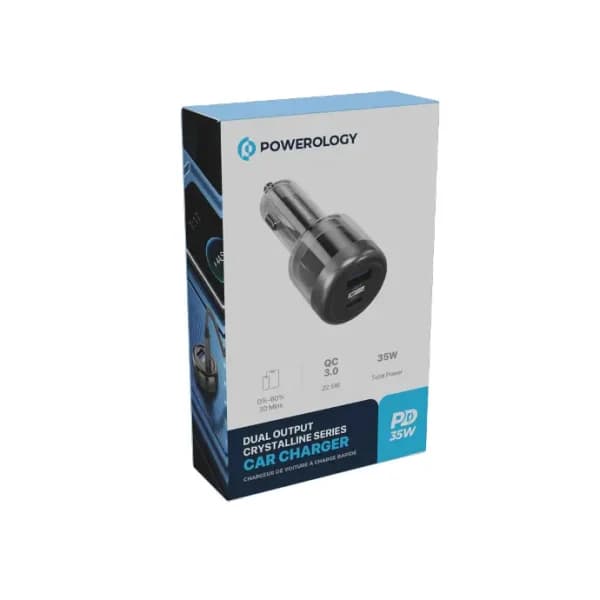 شارژر فندکی شفاف 35 وات پاورولوژی مدل Powerology 35W Transparent Car Charger A+C Port version PCCSR017 — تصویر ۶