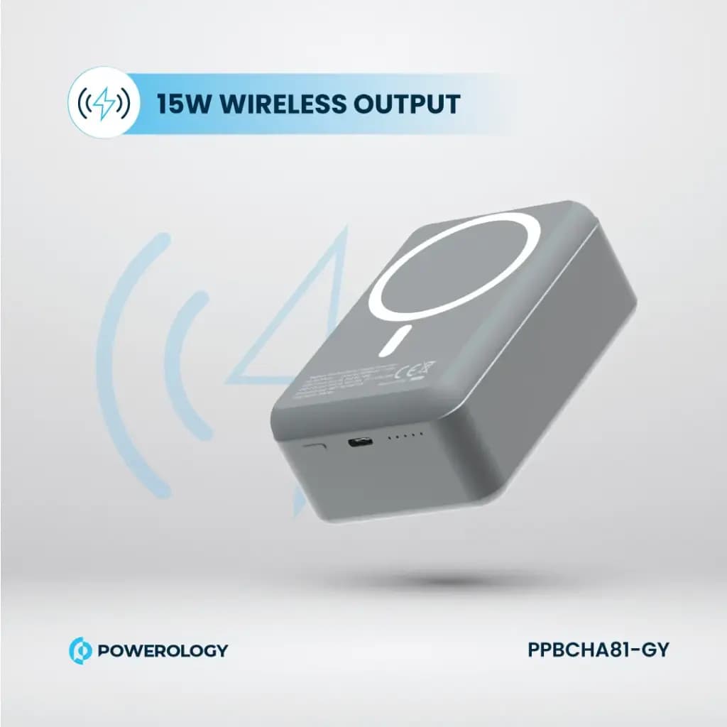 پاوربانک وایرلس 30000هزار 20 وات پاورولوژی Powerology PPBCHA81-GY — تصویر ۵