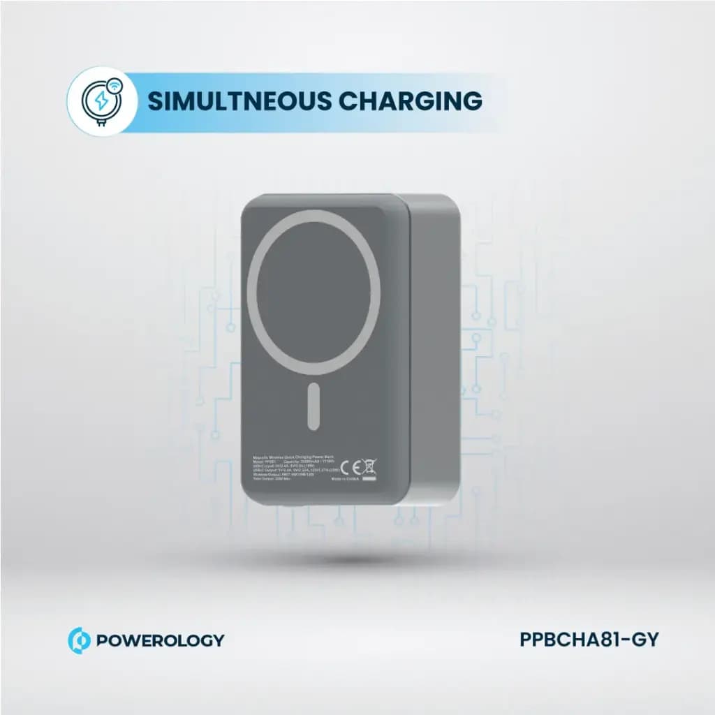 پاوربانک وایرلس 30000هزار 20 وات پاورولوژی Powerology PPBCHA81-GY — تصویر ۳