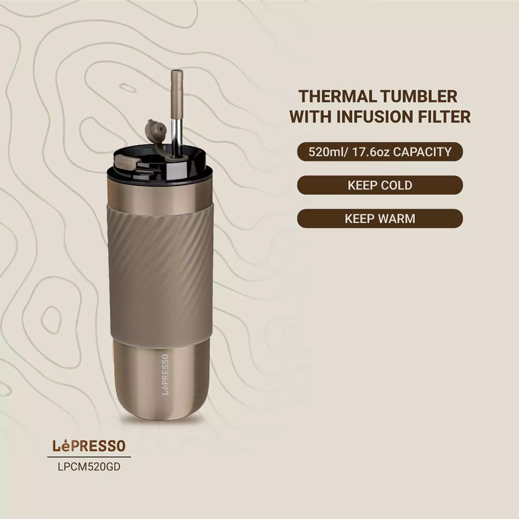 ماگ حرارتی و فیلتردار لپرسو Lepresso Thermal Tumbler LPCM520 — تصویر ۲