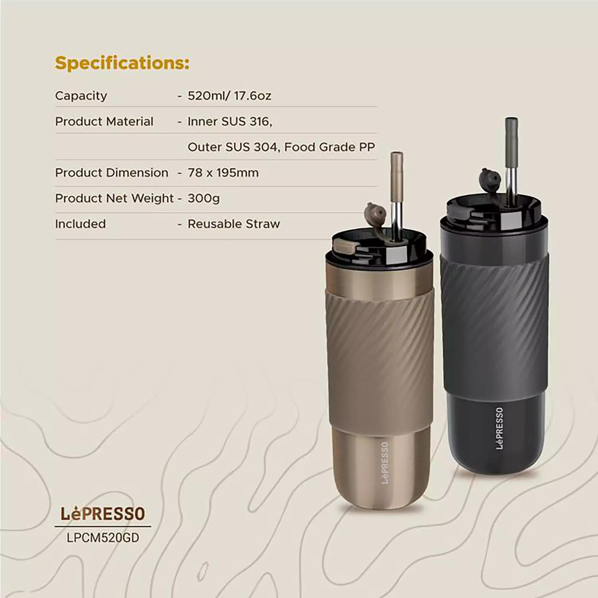 ماگ حرارتی و فیلتردار لپرسو Lepresso Thermal Tumbler LPCM520 — تصویر ۵