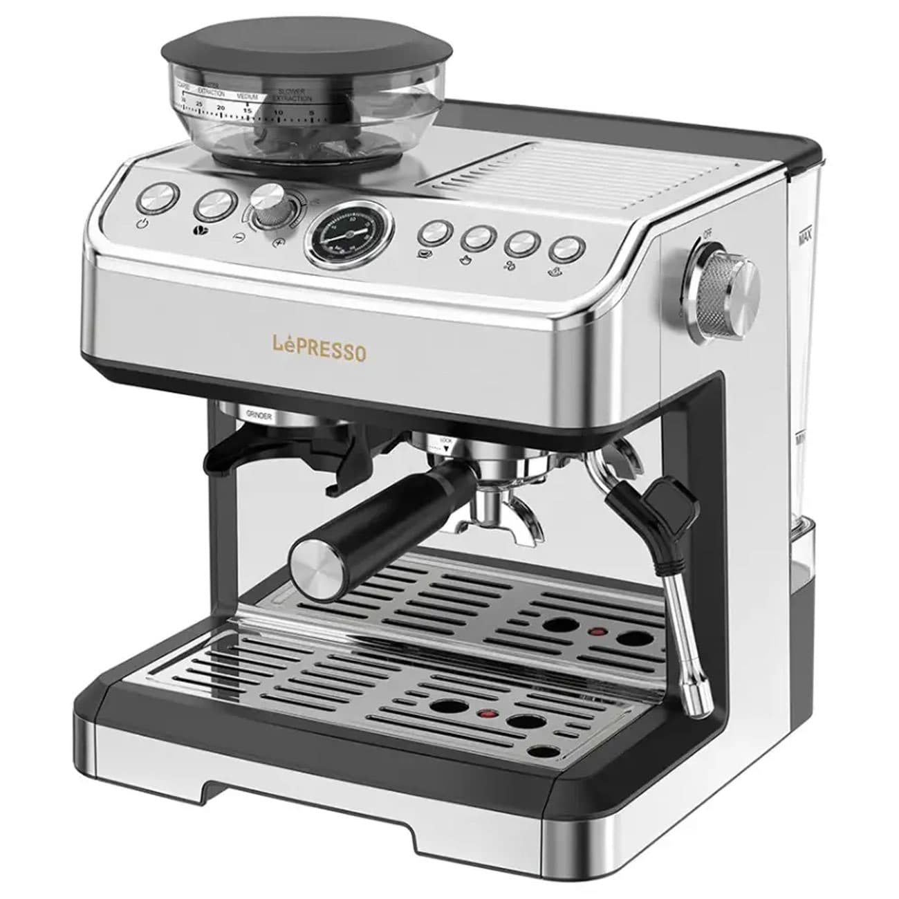 اسپرسوساز دو بویلر با آسیاب مخروطی و نازل بخار لپرسو LEPRESSO DUAL BOILER ESPRESSO MACHINE LP038
