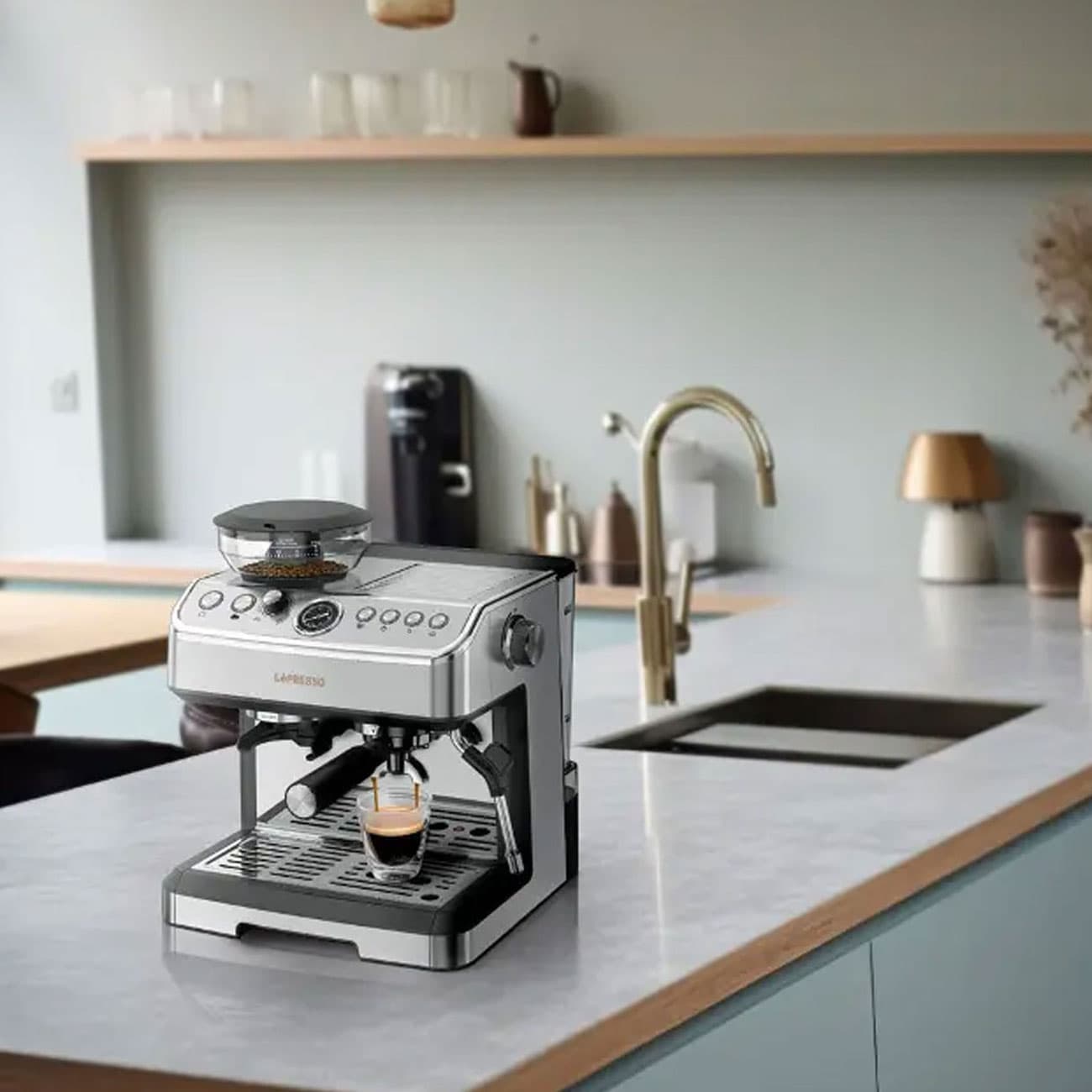 اسپرسوساز دو بویلر با آسیاب مخروطی و نازل بخار لپرسو LEPRESSO DUAL BOILER ESPRESSO MACHINE LP038 — تصویر ۴