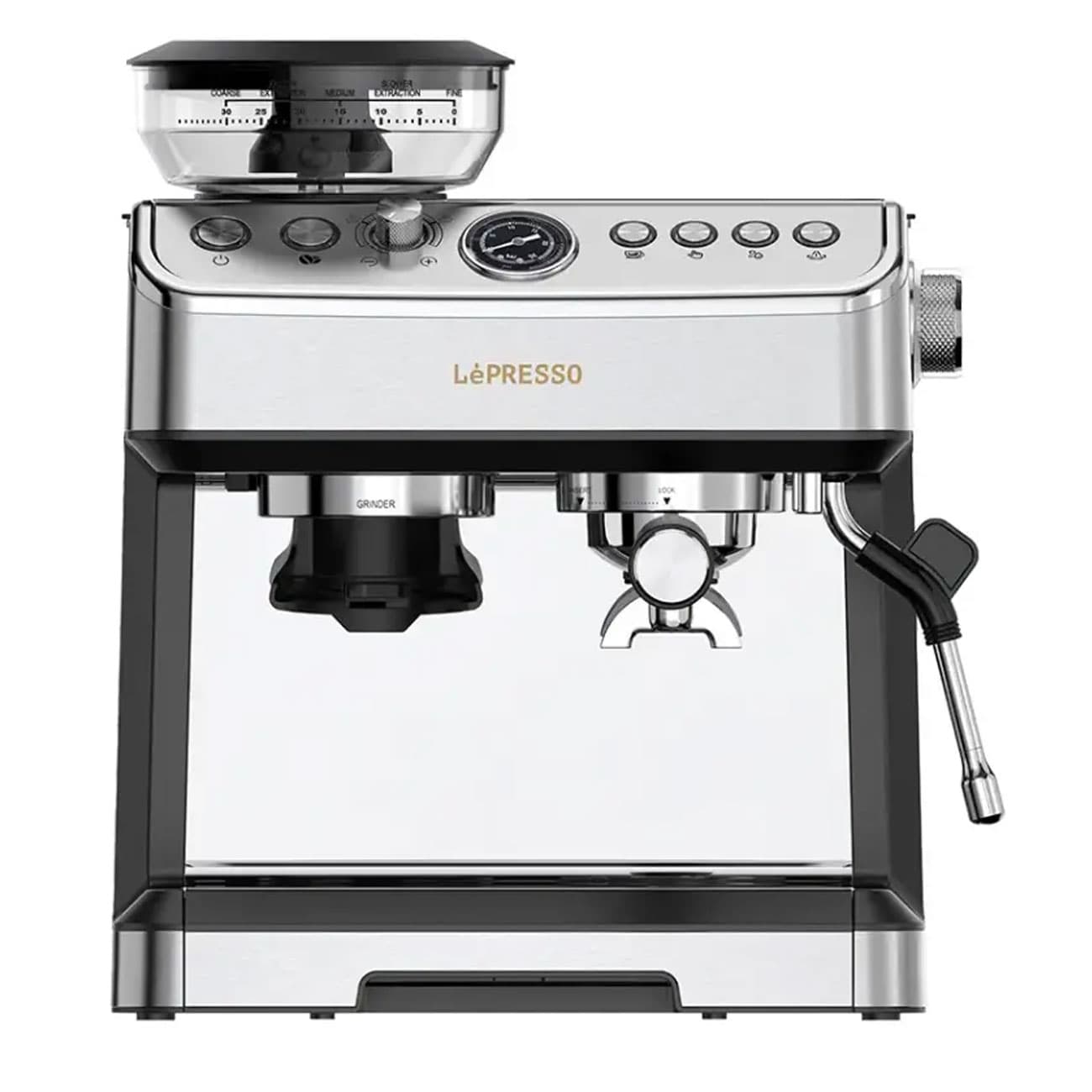 اسپرسوساز دو بویلر با آسیاب مخروطی و نازل بخار لپرسو LEPRESSO DUAL BOILER ESPRESSO MACHINE LP038 — تصویر ۳