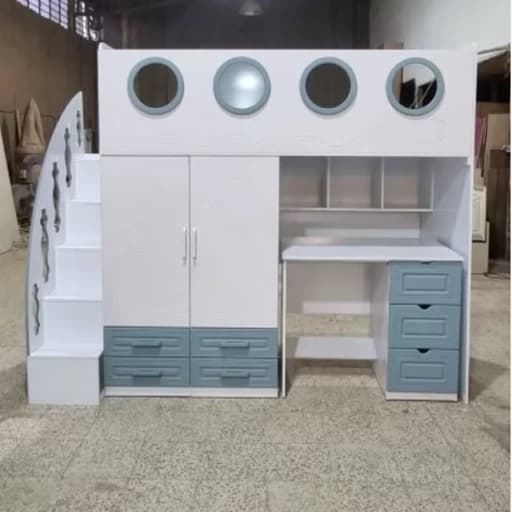 تخت خواب دوطبقه ای مدل کمددار ومیز تحریر BL00174 مبلمان فرنا مدل 1142366