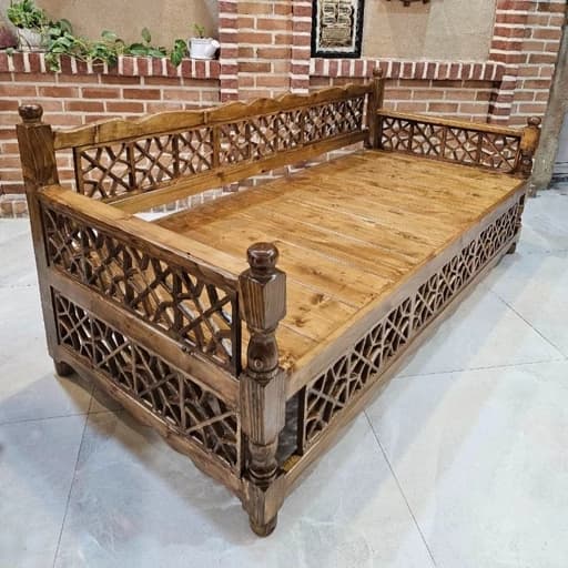 تخت سنتی طرح قاجار چوب روسی مبلمان فرنا مدل 1142359