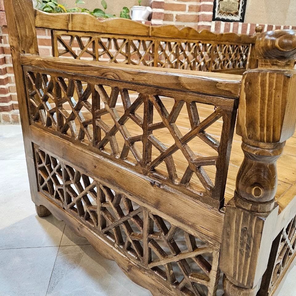 تخت سنتی طرح قاجار چوب روسی مبلمان فرنا مدل 1142359 — تصویر ۲