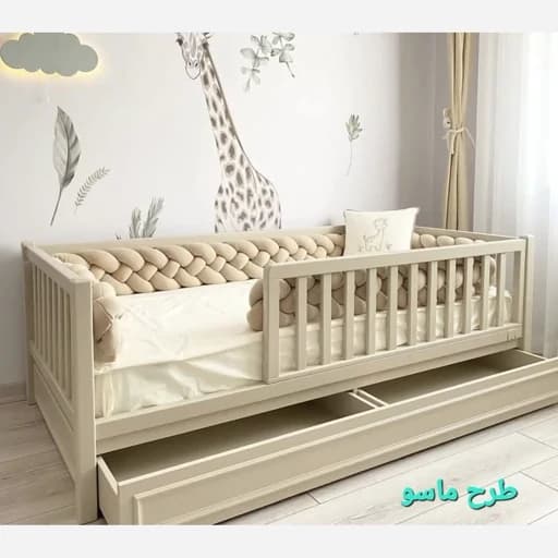 تخت کودک طرح ماسو. مونته سوری همراه با تخت مهمان. هزینه ارسال بصورت پس کرایه مبلمان فرنا مدل 1142357