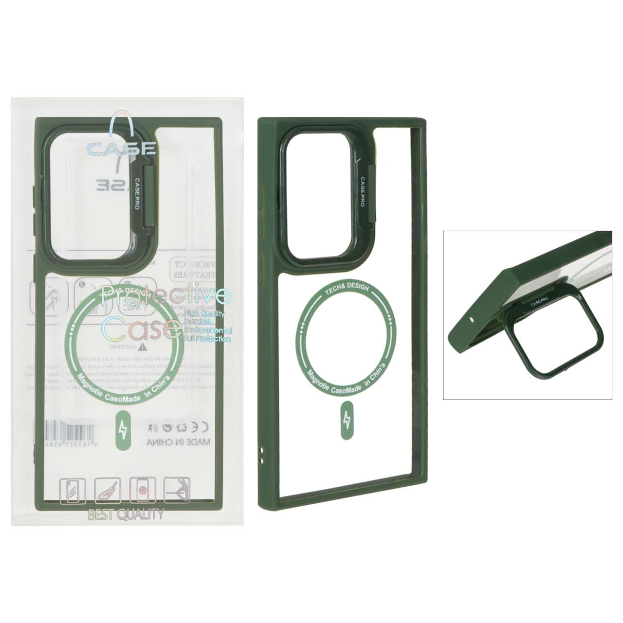 قاب Case Pro استندشو Magsafe مدل Samsung Galaxy S23 Ultra – سبز (پک دار)