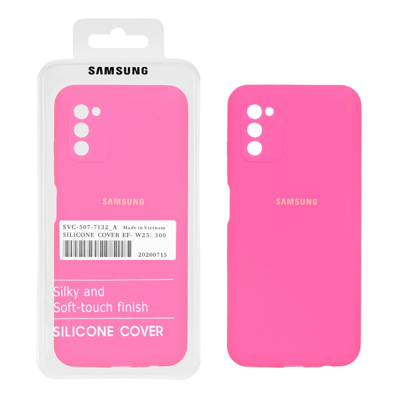 قاب سیلیکونی پاک کنی اورجینال درجه یک Samsung Galaxy A03s / A02s – صورتی فانتزی (پک دار)