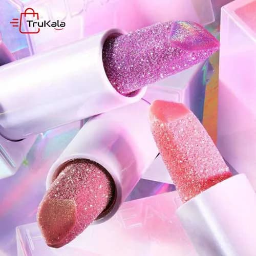 پک رژلب جامد گلیتری الماسی برند هدی بیوتی huda beauty — تصویر ۳
