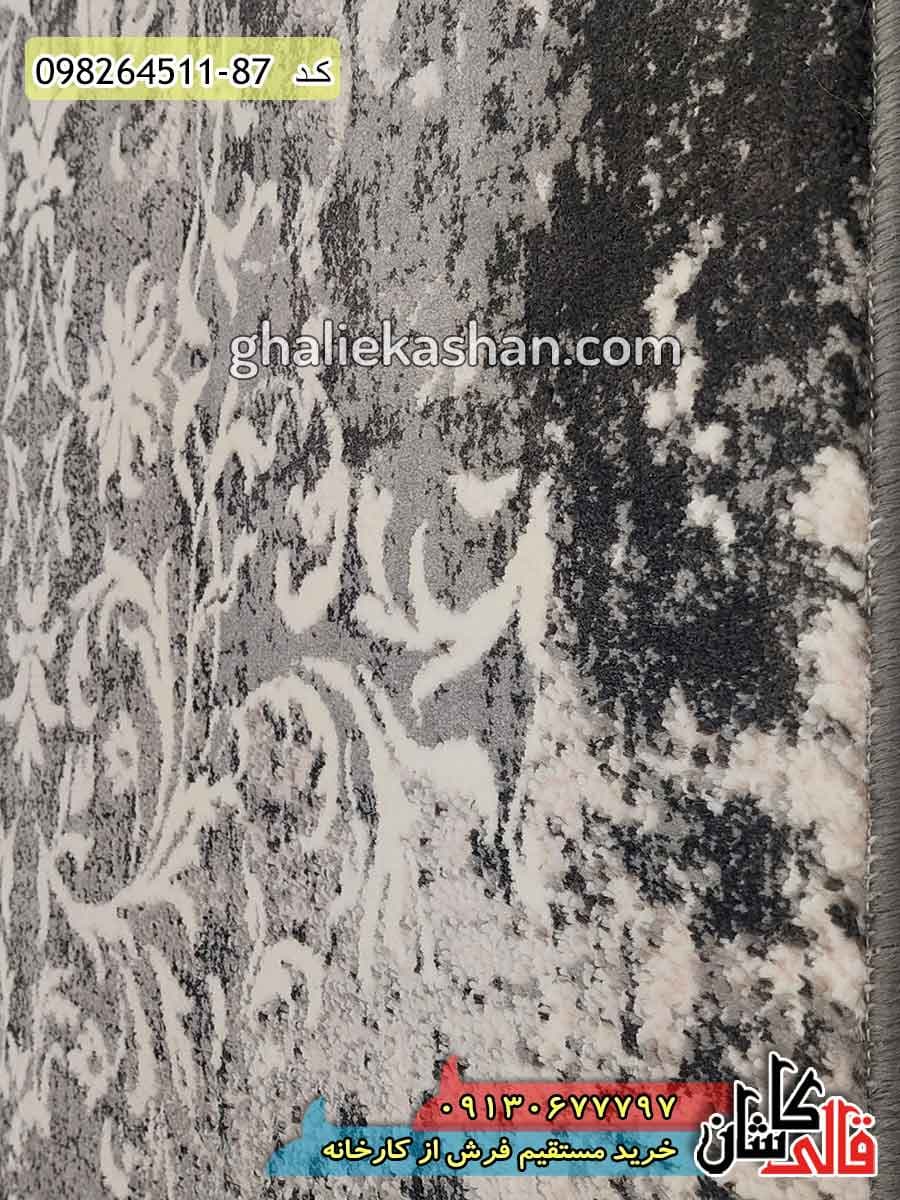 فرش مدرن و فانتزی وینتیج طرح ایستر زمینه طوسی کاشان – گل برجسته — تصویر ۳