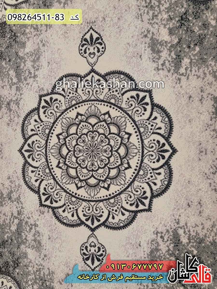 فرش مدرن و فانتزی وینتیج طرح نانسی کاشان – گل برجسته — تصویر ۳