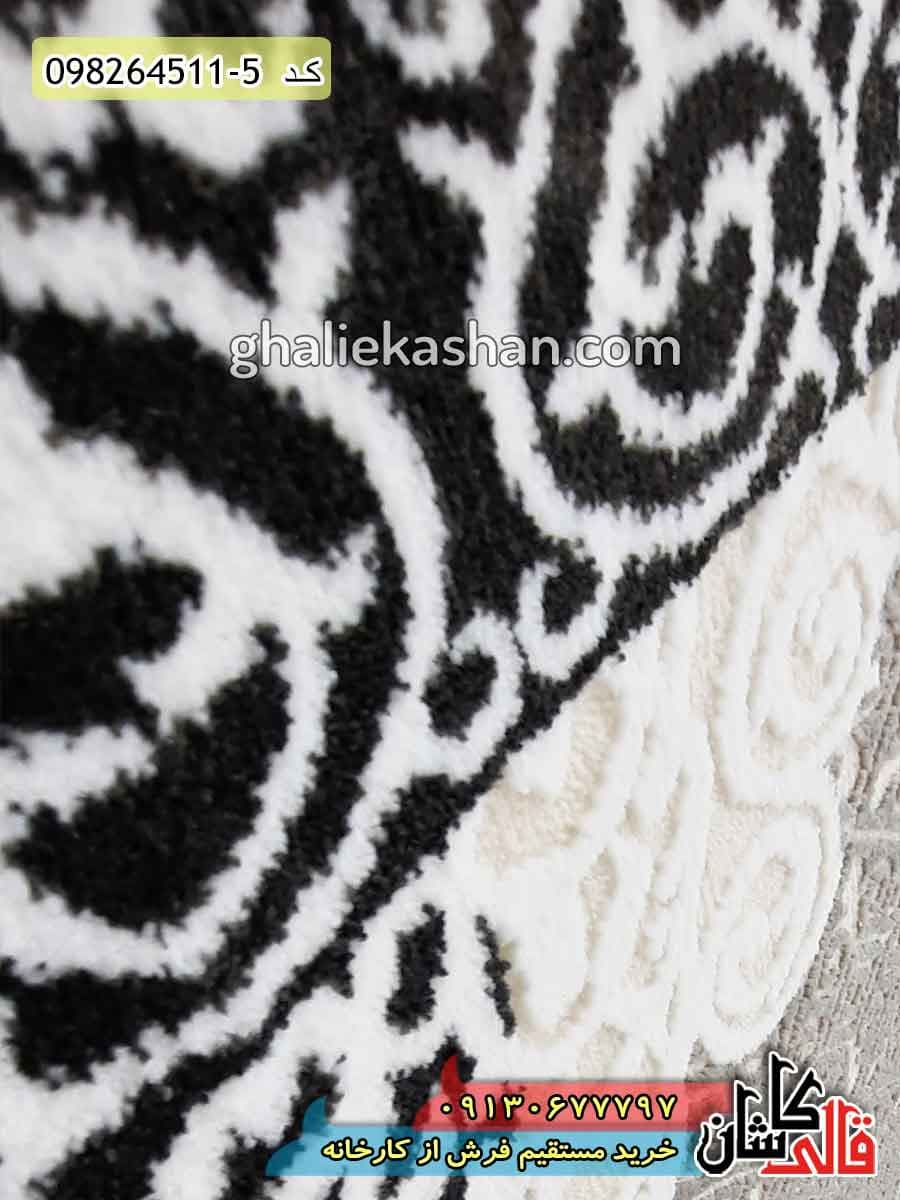 فرش سنتی طرح افسون زمینه کرم کاشان – گل برجسته — تصویر ۲