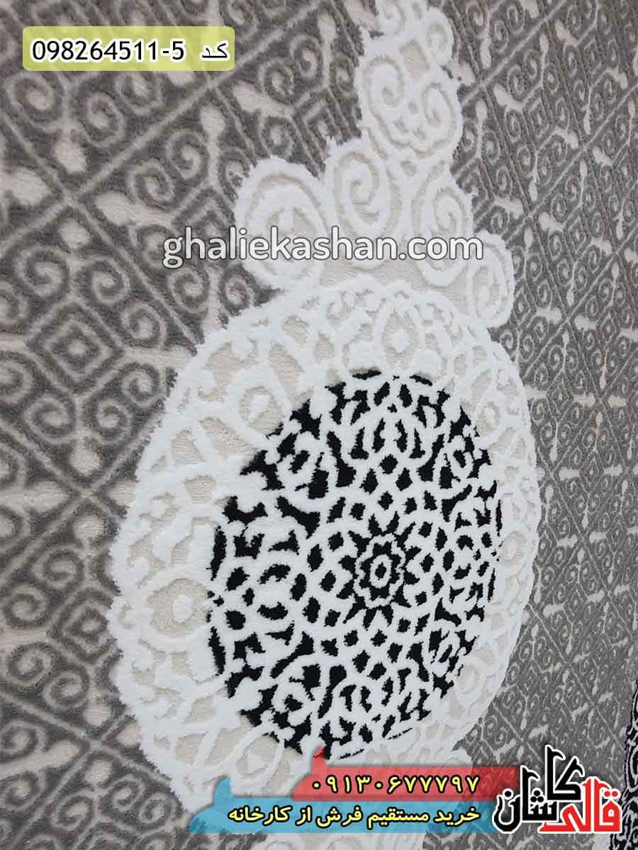 فرش سنتی طرح افسون زمینه کرم کاشان – گل برجسته — تصویر ۵